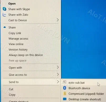 Send To shortcut