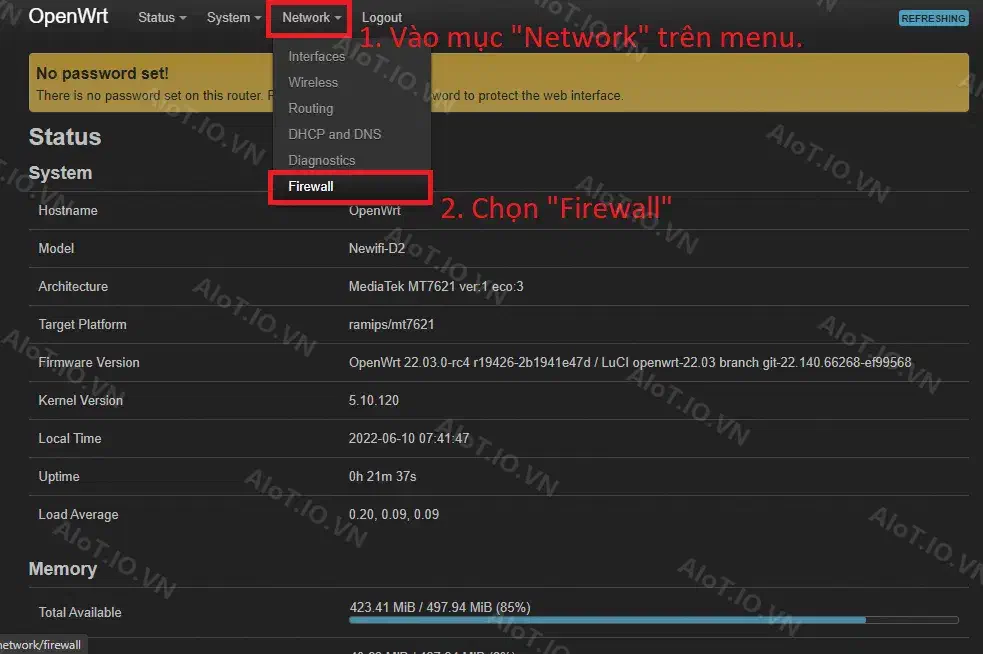 Mở Port Openwrt 1