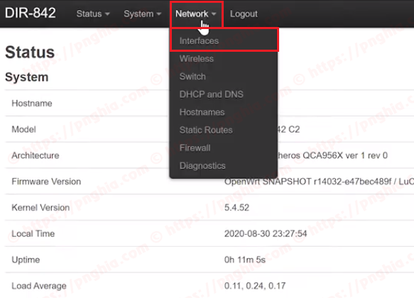 OpenWrt PPPoE configuration step 1