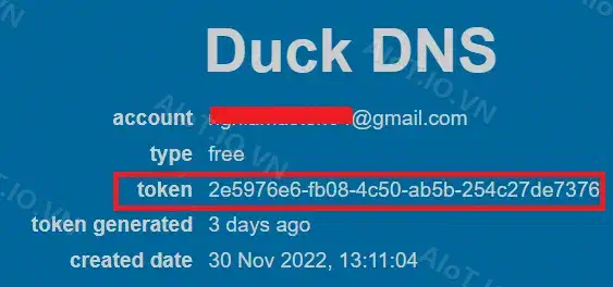 Hướng dẫn lấy token duckdns