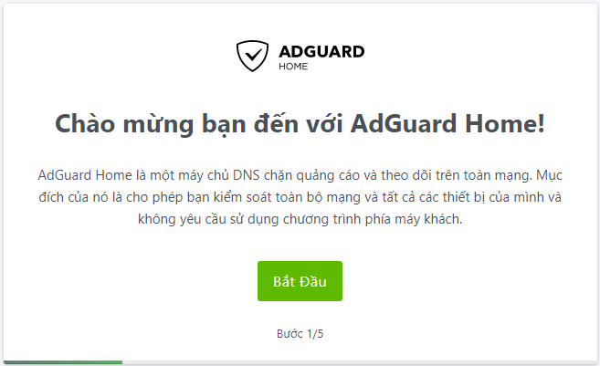 ADguardHome Welcome Page